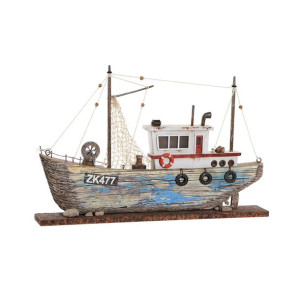 Figurka Dekoracyjna DKD Home Decor Niebieski Biały Barco 40 x 5 x 24 cm
