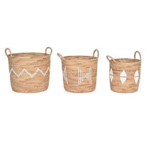 zestaw koszyków DKD Home Decor Sznurek 46 x 46 x 48 cm Trawa morska Boho