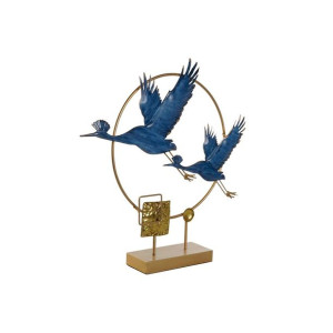 Figurka Dekoracyjna DKD Home Decor 51 x 9 x 51 cm Niebieski Złoty Vták