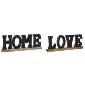 Figurka Dekoracyjna DKD Home Decor Czarny Brązowy 40 x 5 x 15 cm (2 Sztuk)