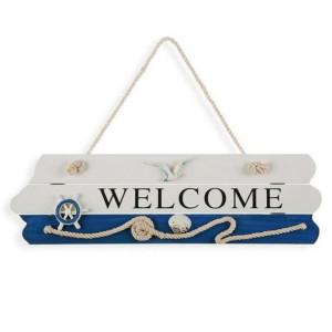 Znak Welcome Versa Blue Sea Drewno (4 x 15 x 40 cm)