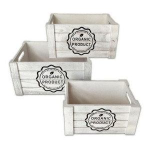 zestaw dekoracyjnych pudełek Versa Organic Product Drewno (25 x 17 x 35 cm)