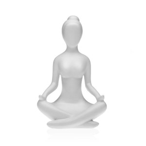 Figurka Dekoracyjna Versa Biały Yoga 12 x 20 x 10 cm Żywica