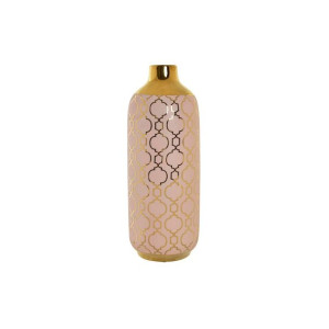 Wazon DKD Home Decor Porcelana Różowy Złoty Orientalny (15 x 15 x 41,5 cm)