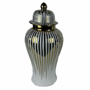 Szkatułka DKD Home Decor Porcelana Złoty Biały Orientalny (20 x 20 x 43 cm)