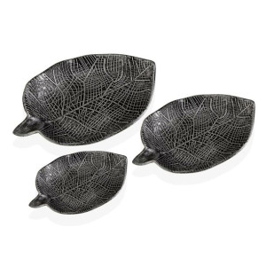 Dekoracja na Stół Versa Srebrzysty Drewno MDF (7 x 20 x 29 cm) (3 Części)