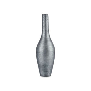 Wazon Paski Ceramika Srebrzysty Szary (21 x 78 x 21 cm)
