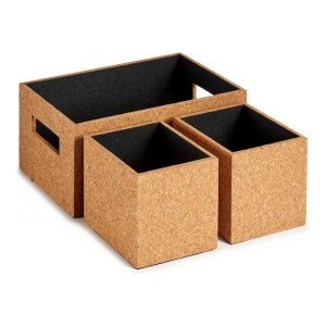 Pudełko ozdobne Brązowy MDF Korek (3 pcs)