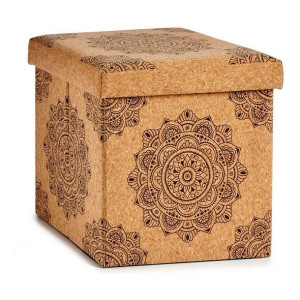 Pudełko ozdobne Brązowy Mandala Składany MDF Korek (31 x 31 x 31 cm)