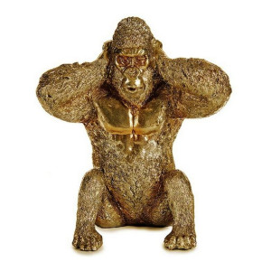 Figurka Dekoracyjna Goryl Złoty Żywica (10 x 18 x 17 cm)