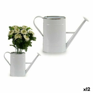 Konewka dekoracyjna Metal Biały Srebrzysty (10,5 x 22,5 x 38 cm) (12 Sztuk)