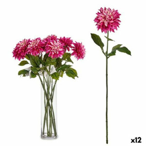 Kwiat dekoracyjny Dalia 15 x 72 x 15 cm Fioletowy Kolor Zielony (12 Sztuk)