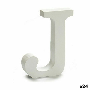 Litera J Drewno Biały (2 x 16 x 14,5 cm) (24 Sztuk)