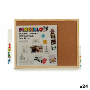 Plansza z korka drewno sosnowe (1 x 30 x 41 cm) (24 Sztuk)
