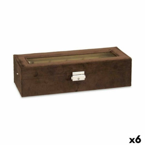 Pudełko na zegarki Metal Brązowy (30,5 x 8,5 x 11,5 cm) (6 Sztuk)