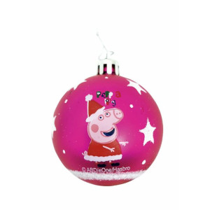 Bombka świąteczna Peppa Pig Cosy corner Fuksja 6 Sztuk Plastikowy (Ø 8 cm)