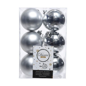 Bombki świąteczne Decoris Srebrzysty (Ø6 cm)