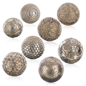 Kulki Dekoracja Srebro 10 x 10 x 10 cm (8 Sztuk)