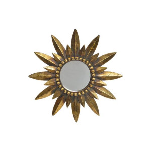 Lustro ścienne DKD Home Decor 38 x 3 x 38 cm Kwiat Szkło Złoty Żywica