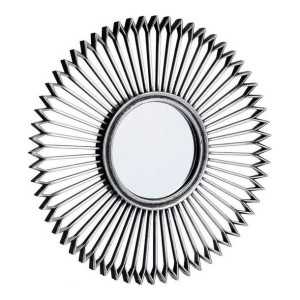 Lustro ścienne Srebrzysty Czarny Plastikowy (25 x 1,5 x 25 cm) (3 pcs)