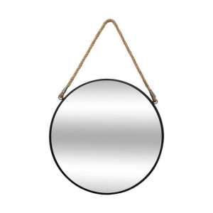 Lustro ścienne Atmosphera Okrągły Czarny Ø 38 cm