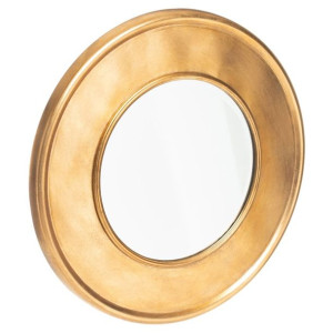 Lustro ścienne 76 x 5 x 76 cm Szkło Złoty Metal