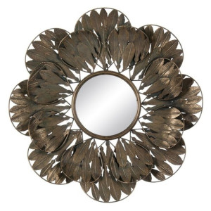 Lustro ścienne 69 x 6,5 x 69 cm Szkło Złoty Metal