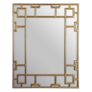 Lustro ścienne 70 x 2,5 x 90 cm Złoty Metal