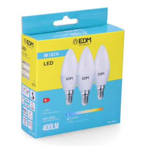 Żarówka Świeca EDM 5 W E14 G 400 lm (6400K)