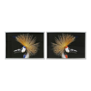 Obraz DKD Home Decor CU-176970 94 x 3 x 64 cm Vták Nowoczesny (2 Sztuk)