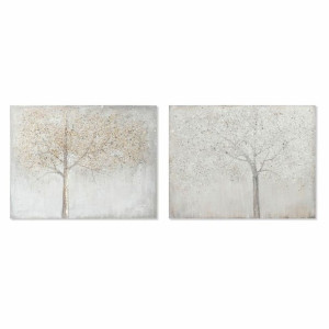 Obraz DKD Home Decor Płótno 100 x 3,8 x 80 cm Drzewo Cottage (2 Sztuk)