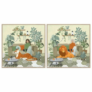 Obraz DKD Home Decor 83 x 4,5 x 83 cm Skandynawski (2 Sztuk)