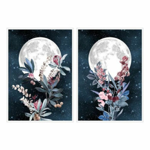 Obraz DKD Home Decor 83 x 4,5 x 123 cm Księżyc Nowoczesny (2 Sztuk)