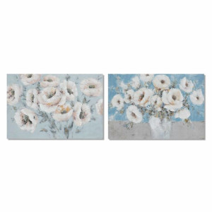 Obraz DKD Home Decor 120 x 2,8 x 80 cm Kvety Shabby Chic (2 Sztuk)