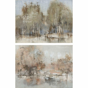 Obraz DKD Home Decor 120 x 2,4 x 90 cm Drzewa Tradycyjny (2 Sztuk)