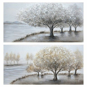 Obraz DKD Home Decor Drzewa 120 x 3 x 60 cm Tradycyjny (2 Sztuk)