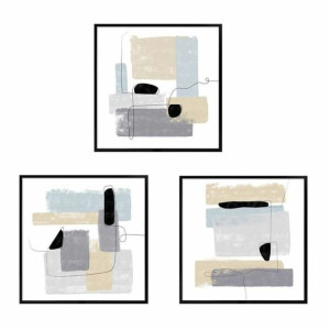 Obraz DKD Home Decor 83 x 3 x 83 cm Abstrakcyjny Miejska (3 Części)