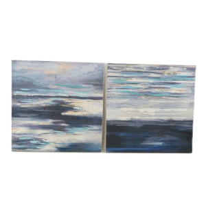 Obraz DKD Home Decor 99,5 x 3,5 x 99,5 cm Abstrakcyjny Nowoczesny (2 Sztuk)