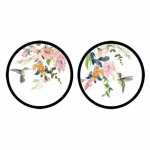 Obraz DKD Home Decor Kvety 70 x 3 x 70 cm Shabby Chic (2 Sztuk)