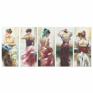 Obraz DKD Home Decor 40 x 2,5 x 100 cm Kobieta Romantyczny (5 Sztuk)