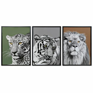 Obraz DKD Home Decor 67 x 3 x 93 cm Kolonialny Dżungla (3 Części)