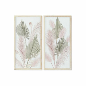 Obraz DKD Home Decor 39 x 2 x 79 cm Tropikalny Liść roślin (2 Sztuk)