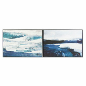 Obraz DKD Home Decor 122,5 x 4,5 x 83 cm Morze i ocean (2 Sztuk)