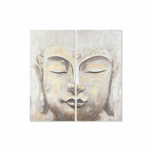 Zestaw 2 obrazów DKD Home Decor Budda Orientalny (120 x 3,7 x 120 cm)