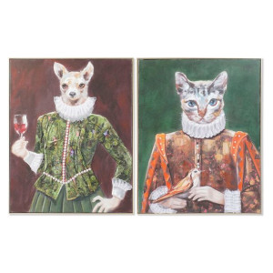 Obraz DKD Home Decor 82 x 4,5 x 102 cm Zwierzę Nowoczesny (2 Sztuk)