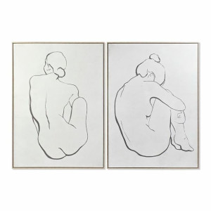 Obraz DKD Home Decor 103,5 x 4,5 x 144 cm Kobieta Nowoczesny (2 Sztuk)