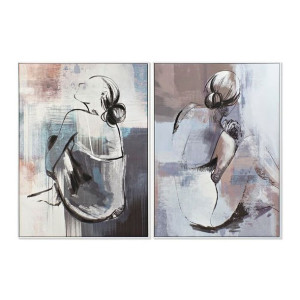 Obraz DKD Home Decor 103,5 x 4,5 x 144 cm Kobieta Nowoczesny (2 Sztuk)