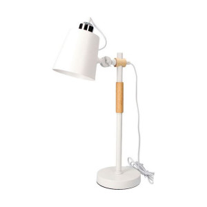 Lampka Biurkowa EDM Biały Vintage Metal Drewno 60 W (Ø 15 x 54 cm)