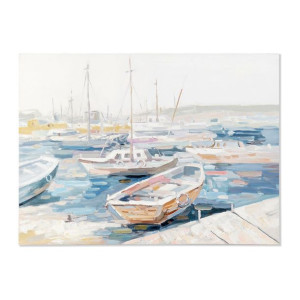 Obraz DKD Home Decor Barco Śródziemnomorski (120 x 3,8 x 90 cm)