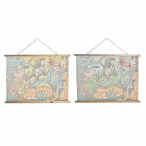 Obraz DKD Home Decor 100 x 2 x 75 cm Dziecięcy zwierzęta (2 Sztuk)